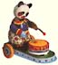 Panda Drummer on Wheeled Platform